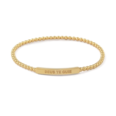 PULSEIRA BRILHO ÚNICO DEUS TE GUIE EM OURO 18K