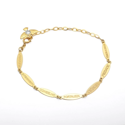 PULSEIRA CONTEMPLAÇÃO DONS DO ESPÍRITO SANTO OURO 18K