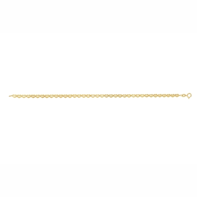 PULSEIRA CORAÇÕES UNIDOS LAMINADOS EM OURO 18K