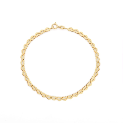 PULSEIRA CORAÇÕES UNIDOS LAMINADOS EM OURO 18K