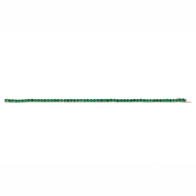 PULSEIRA DELÍRIO RIVIERA EM OURO BRANCO 18K COM ESMERALDAS 6,27CT
