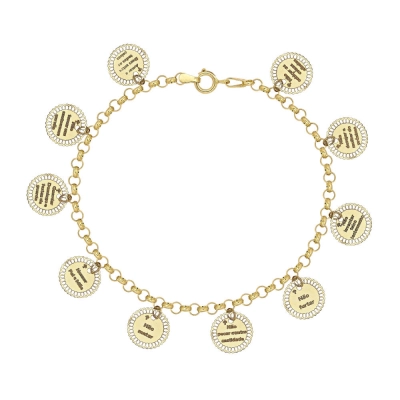 PULSEIRA DEZ MANDAMENTOS EM OURO 18K 19CM