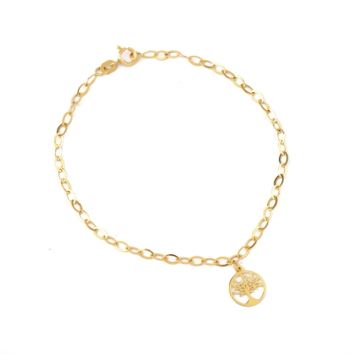 PULSEIRA ENERGIA AMADA ÁRVORE DA VIDA EM OURO 18K