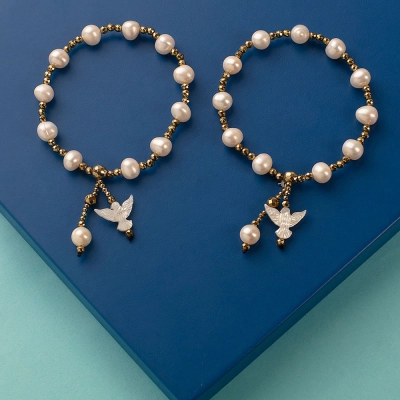 Pulseira Espírito Santo com Hematita, Pérola e Madrepérola