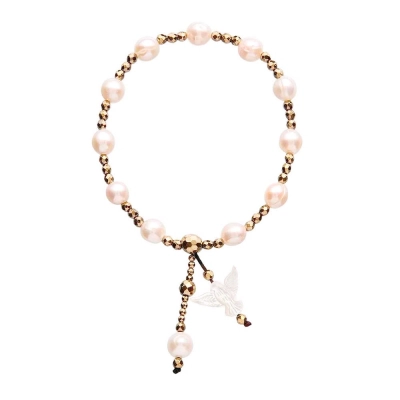 Pulseira Espírito Santo com Hematita, Pérola e Madrepérola