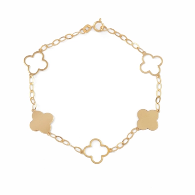 PULSEIRA ÊXTASE TREVOS EM OURO 18K