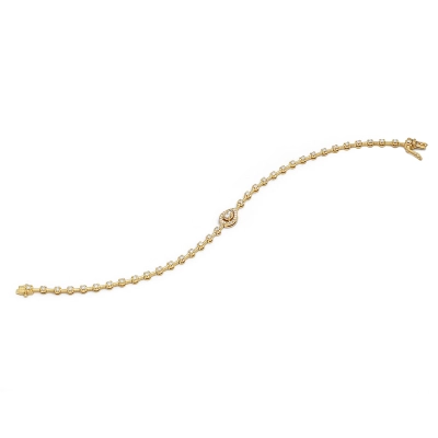 PULSEIRA GOTA OURO 18K COM DIAMANTES
