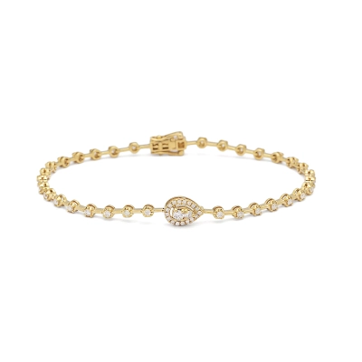 PULSEIRA GOTA OURO 18K COM DIAMANTES