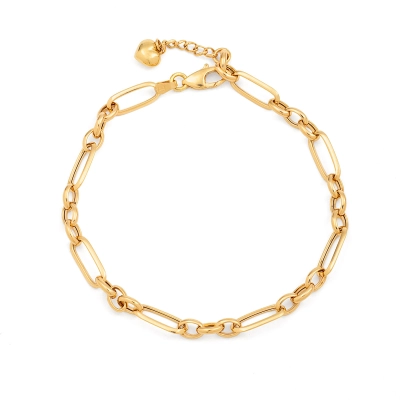 Pulseira Elo Oval Em Ouro 18k.