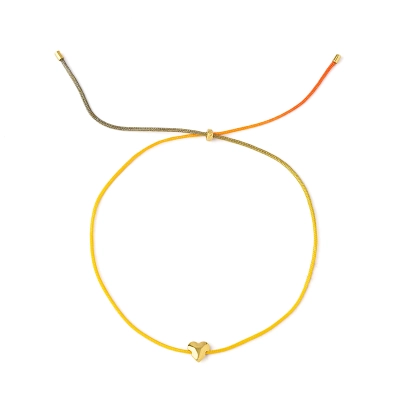 PULSEIRA JASMIM FITA COLOR COM CORAÇÃO EM OURO 18K