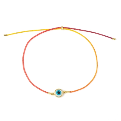 PULSEIRA LÓTUS FITA COLOR COM OLHO GREGO EM MADREPÉROLA E OURO 18K