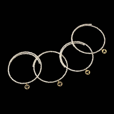 PULSEIRA MADREPÉROLA PLACA ESPÍRITO SANTO OURO 18K