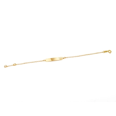 PULSEIRA PLACA COM COROA OURO 18K