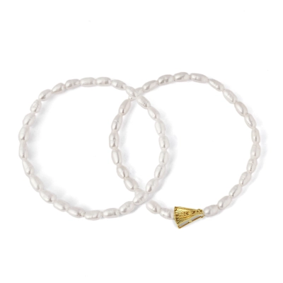 Pulseira Proteção Dupla Pérolas Nossa Senhora Aparecida