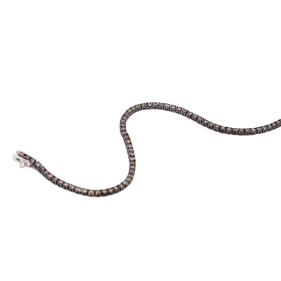 PULSEIRA RIVIERA DIAMANTES BROWN OURO BRANCO 18K