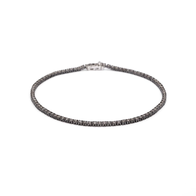 PULSEIRA RIVIERA DIAMANTES BROWN OURO BRANCO 18K
