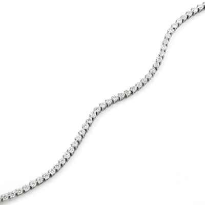 Pulseira Riviera Prata 925 Com Ródio e Moissanite 0,02ct