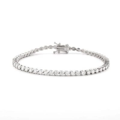 Pulseira Riviera Prata 925 Com Ródio e Moissanite 0,02ct