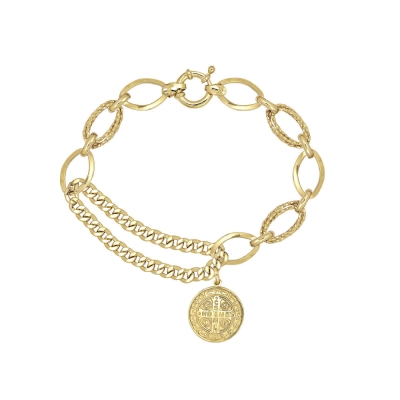 PULSEIRA SÃO BENTO EM OURO 18K 19CM