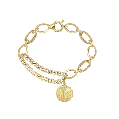 PULSEIRA SÃO BENTO EM OURO 18K 19CM