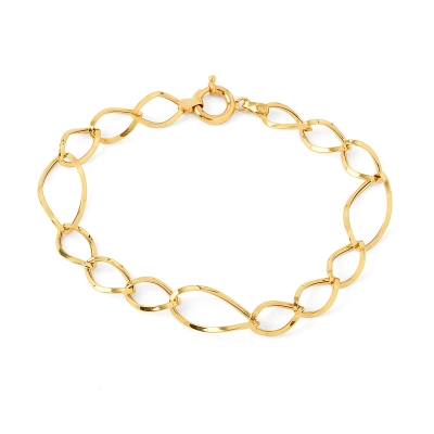 PULSEIRA TEMPO ELOS TORCIDOS EM OURO 18K