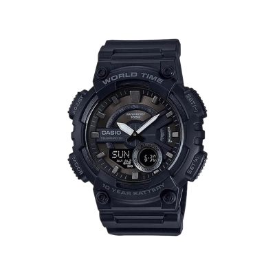RELÓGIO CASIO ANADIGI WORLD TIME MASCULINO AEQ-110W-1BVDF-SC