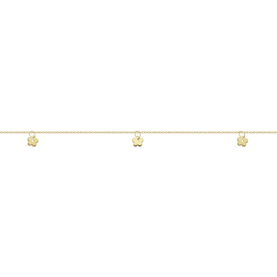 TORNOZELEIRA FLORES EM OURO 18K 24CM