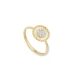 ANEL RADIANTE CÍRCULO DIAMANTADO OURO 18K COM DIAMANTES
