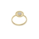 ANEL RADIANTE CÍRCULO DIAMANTADO OURO 18K COM DIAMANTES