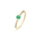 ANEL SOLITÁRIO ENCANTO EM OURO 18K COM ESMERALDA E DIAMANTES 0,048CT.