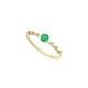 ANEL SOLITÁRIO ENCANTO EM OURO 18K COM ESMERALDA E DIAMANTES 0,048CT.