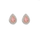 BRINCO GOTA DIAMANTE ROSA OURO BRANCO 18K