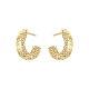 BRINCO MEIA ARGOLA MARTELADA DIAMANTADA EM OURO 18K