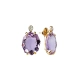 BRINCO PEDRA AMETISTA COM DIAMANTES 0,04CT - LINHA SÁBIA