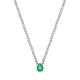 COLAR ARREPIO MEIA RIVIERA EM OURO BRANCO 18K COM DIAMANTES E GOTA EM ESMERALDA