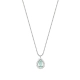 Gargantilha Gota Em Ouro Branco 18k Com Turmalina Paraíba e Diamantes 0,06cts 47cm.