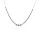 COLAR MEIA RIVIERA FLOR COM DIAMANTES EM OURO BRANCO 18K 40CM