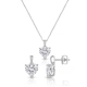 Conjunto Coração Prata 925 Com Ródio e Moissanite