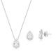 Conjunto Gota Prata 925 Com Ródio e Moissanite