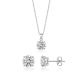 Conjunto Ponto De Luz Prata 925 Com Ródio e Moissanite