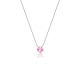 Gargantilha Prata 925 Ponto de Luz Zirc Rosa Sky Ródio 45cm