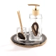 KIT WC VIDRO COM PEDRA PRETA E BASE ÁGATA - LINHA HOME