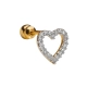 PIERCING CORAÇÃO EM OURO 18K COM DIAMANTES 0,06CT
