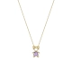 PINGENTE MENINA ELO EM OURO 18K COM AMETISTA
