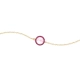 PULSEIRA EM OURO 18K  COM QUARTZO ROSA COM CORIDON
