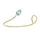 PULSEIRA BRACELETE COBRA EM OURO 18K COM TOPÁZIO AZUL 17CM