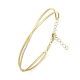 PULSEIRA BRACELETE LUZ COM FIO TRANÇADOS EM OURO 18K COM DIAMANTES 0,020CT