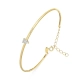 PULSEIRA BRACELETE SONHO EM OURO 18K GOTA COM RÓDIO E DIAMANTE 0,03CT