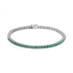 PULSEIRA RIVIERA ESMERALDA OURO BRANCO 18K