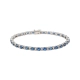 PULSEIRA SAFIRAS E DIAMANTES OURO BRANCO 18K